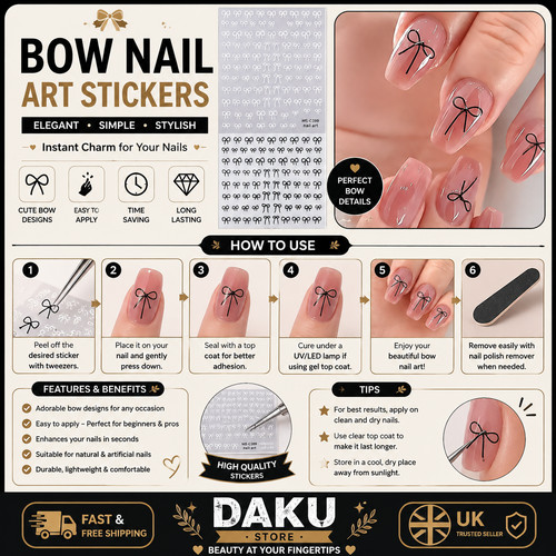 Bow stickers black white - black,