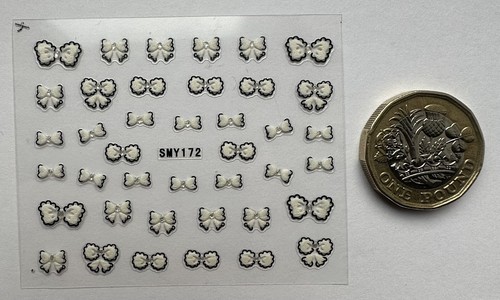 White bows nail art stickers - art,