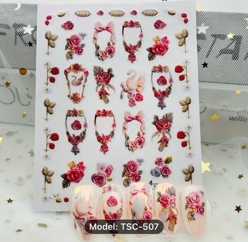 Nail art stickers - swans, bows