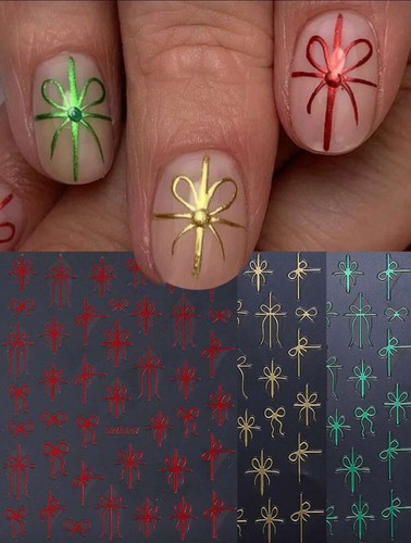 Christmas bow nail stickers - nail,
