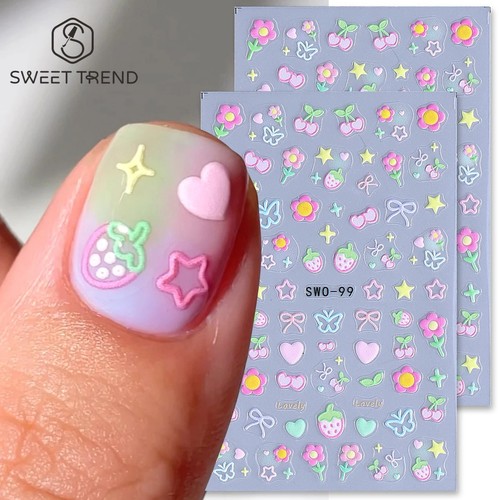 2pcs cute nail art stickers - art,