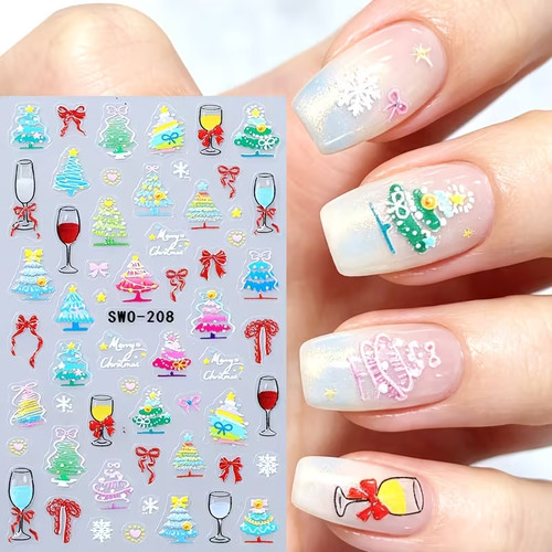 1pcs christmas nail stickers - nail,