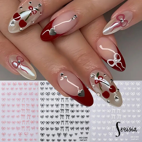 Mini bowknot nail stickers - bowknot,