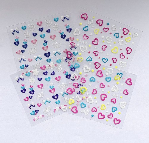 Sheets heart nail art - sheets,