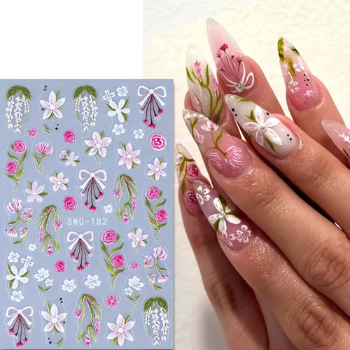 Sheet summer floral nail - sheet,