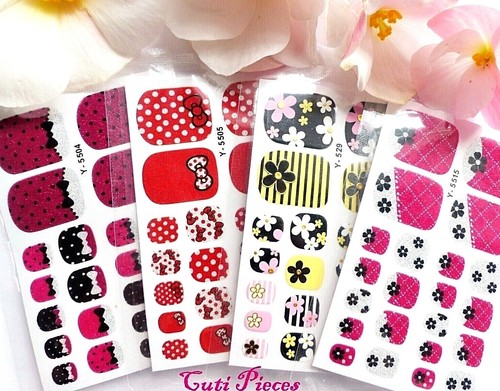 Nail art stickers glitter - nail, bows