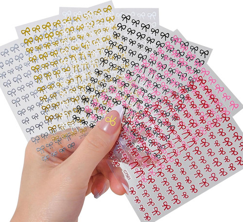 Bow nail stickers sheets - 12,