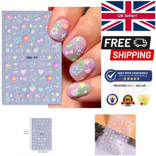 Kawaii nail stickers - -, 3d