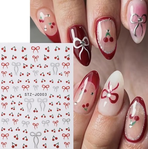 Red cherry nail - nail, stickers